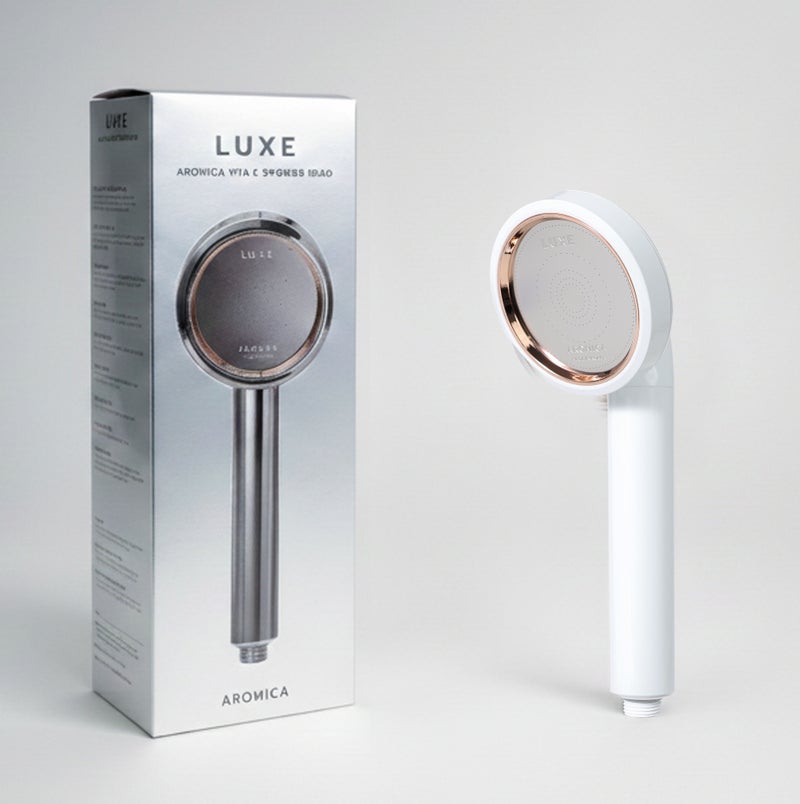 اروميكا رأس دش AROMICA ARO LUXE فاخر بتصميم أبيض – صناعة كورية - Image 4